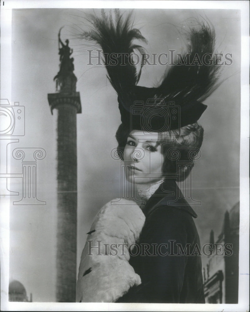 1965 Clothing Women History Black Coat Cap - Historic Images