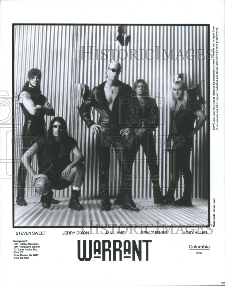 1993 Warrant Steven Sweet Jerry Dixon Ent - Historic Images