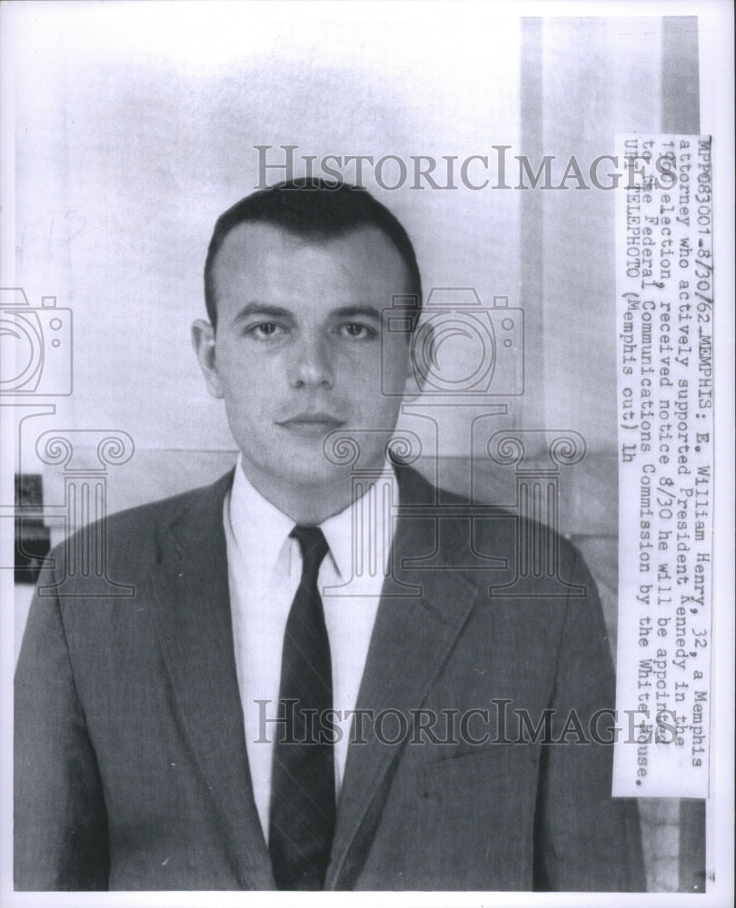 1962 William Henry Memphis Attorney Politic - Historic Images