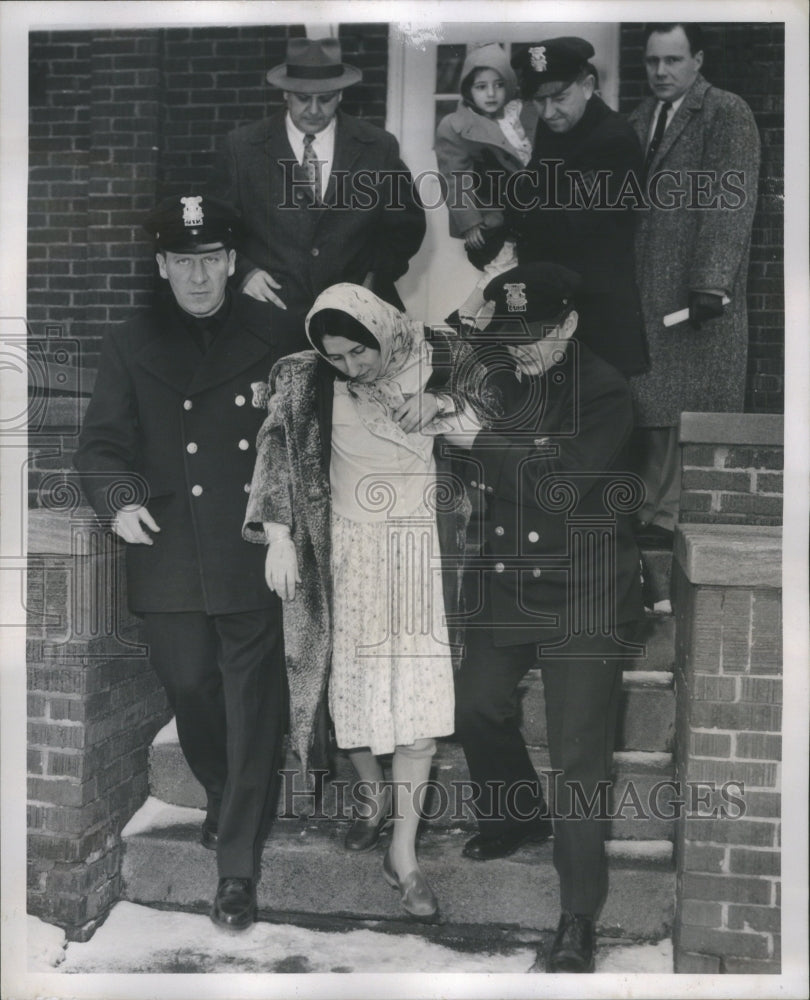 1956 Press Photo Mrs. Aziz Haisha Charged With Murder - Historic Images