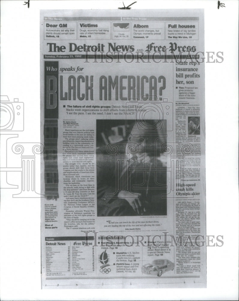 1992 Press Photo Who Speaks For Black America? - Historic Images