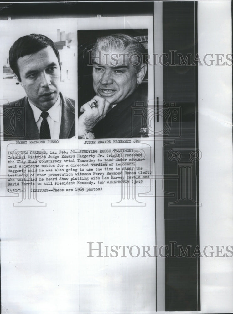 1969 Perry Russo Judge Edward Haggerty - Historic Images