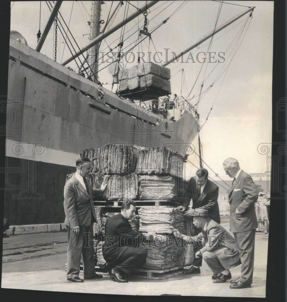 1960 Rubber Import Inspection At Navy Pier - Historic Images