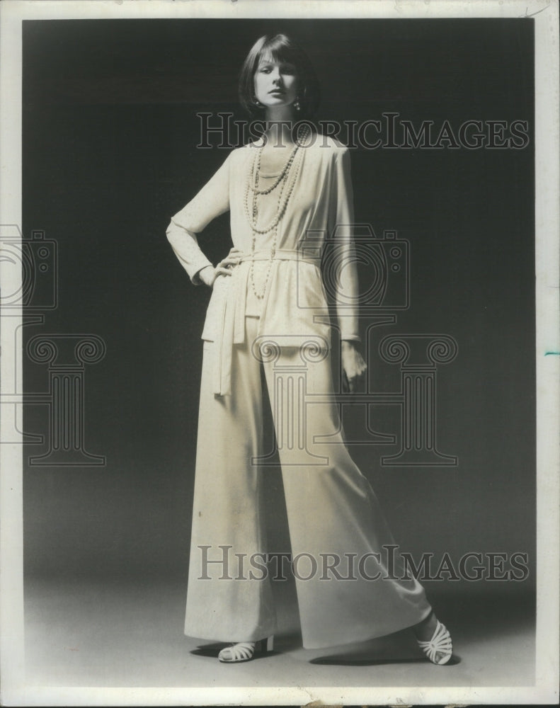 1974 Pajamas Model Dressy Ropes Cardigan - Historic Images