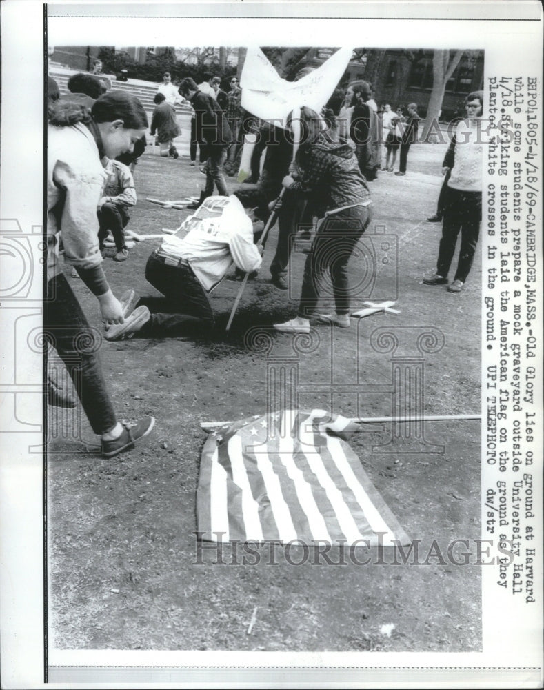 1969 Harvard Strike Students Flag American - Historic Images