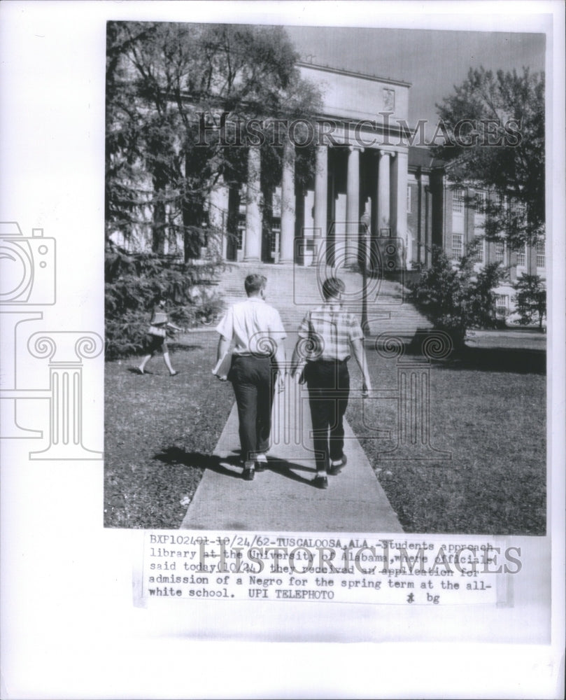 1962 Students Library Alabama Officials - Historic Images