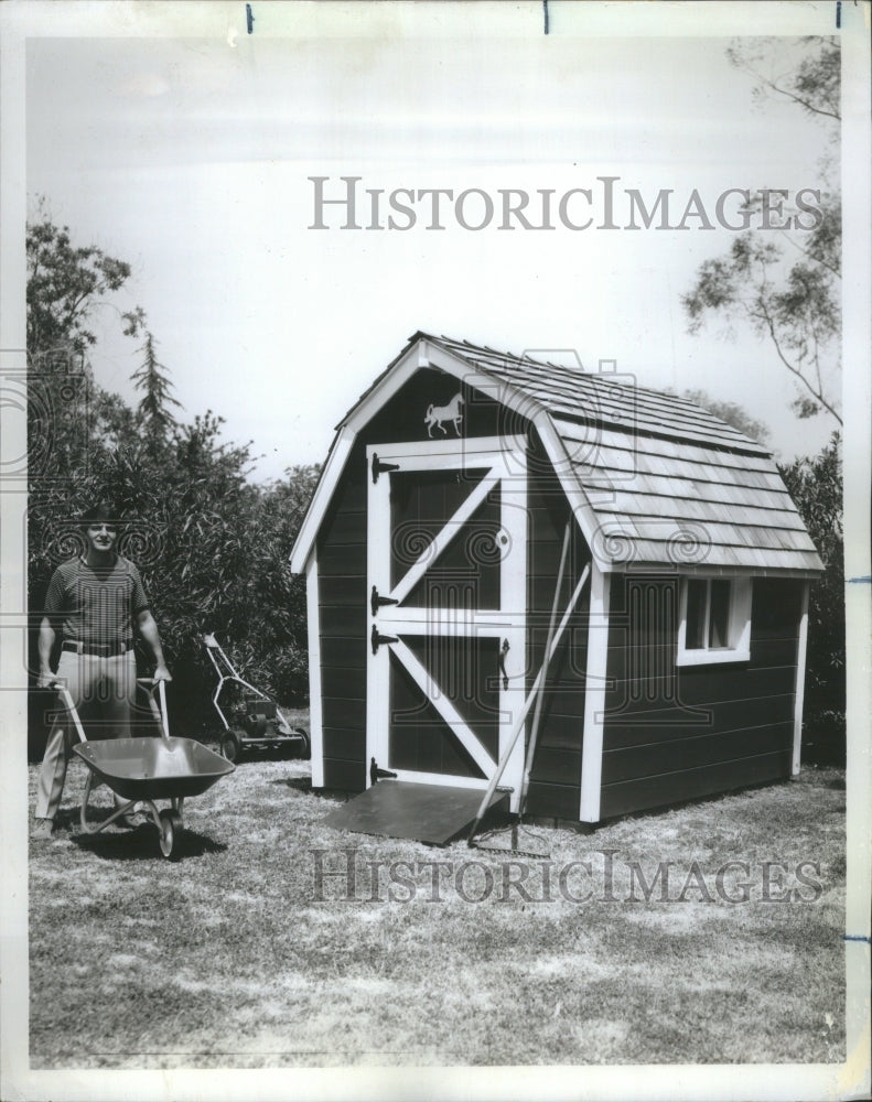 1969 Little Red Barn Storage Shed Garden - Historic Images