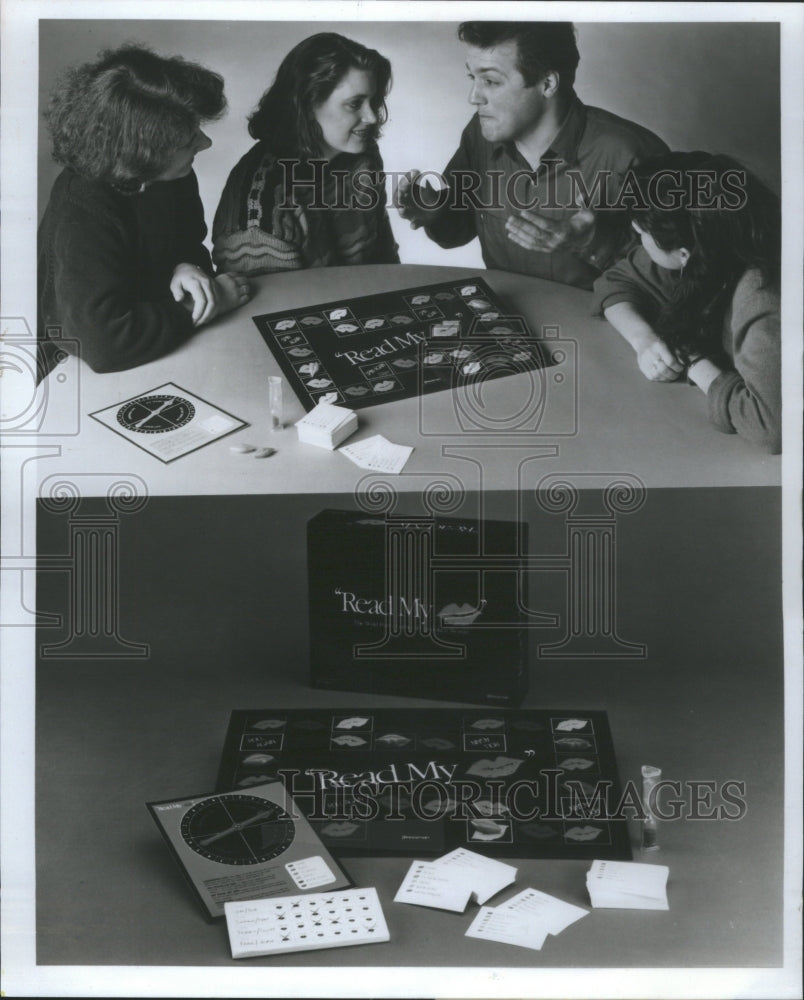 1990 Read My Lips Party Game Title Players - Historic Images