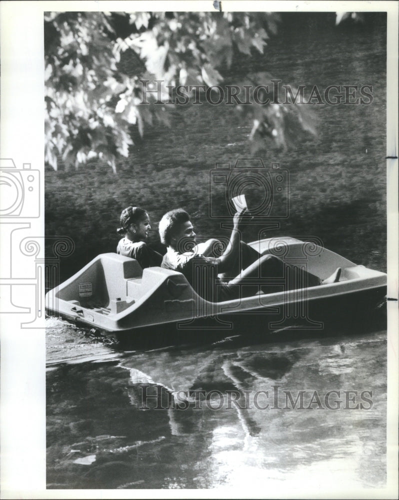 1963 Couple Paddle Boat Ride Lincoln Park - Historic Images