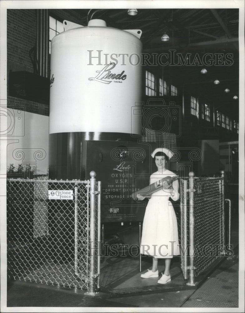 1956 Elsie Traina Nurse Oxygen Containers - Historic Images