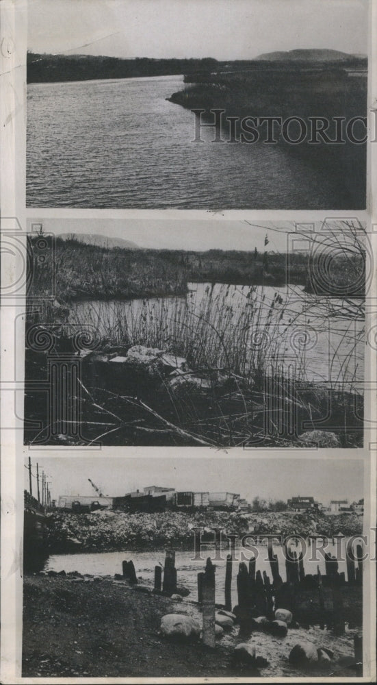 1963 Press Photo Water Banks Green American River Sea - Historic Images