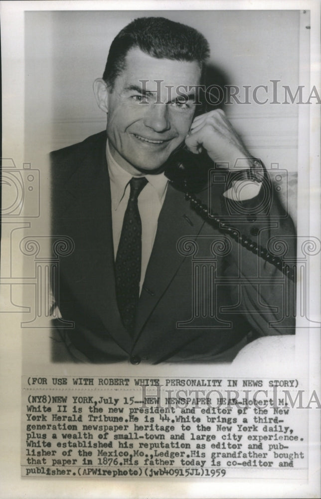 1959 Press Photo Robert White II NY Herald Tribune - Historic Images