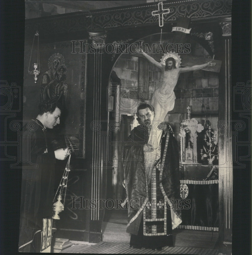 1953, Rev Meletios Tripodakis Basil Gregory - RRU13649 - Historic Images