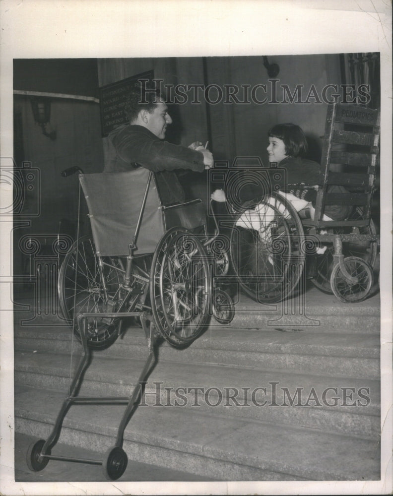 1954, Stair climbing Wheelchair Lerman - RRU13847 - Historic Images