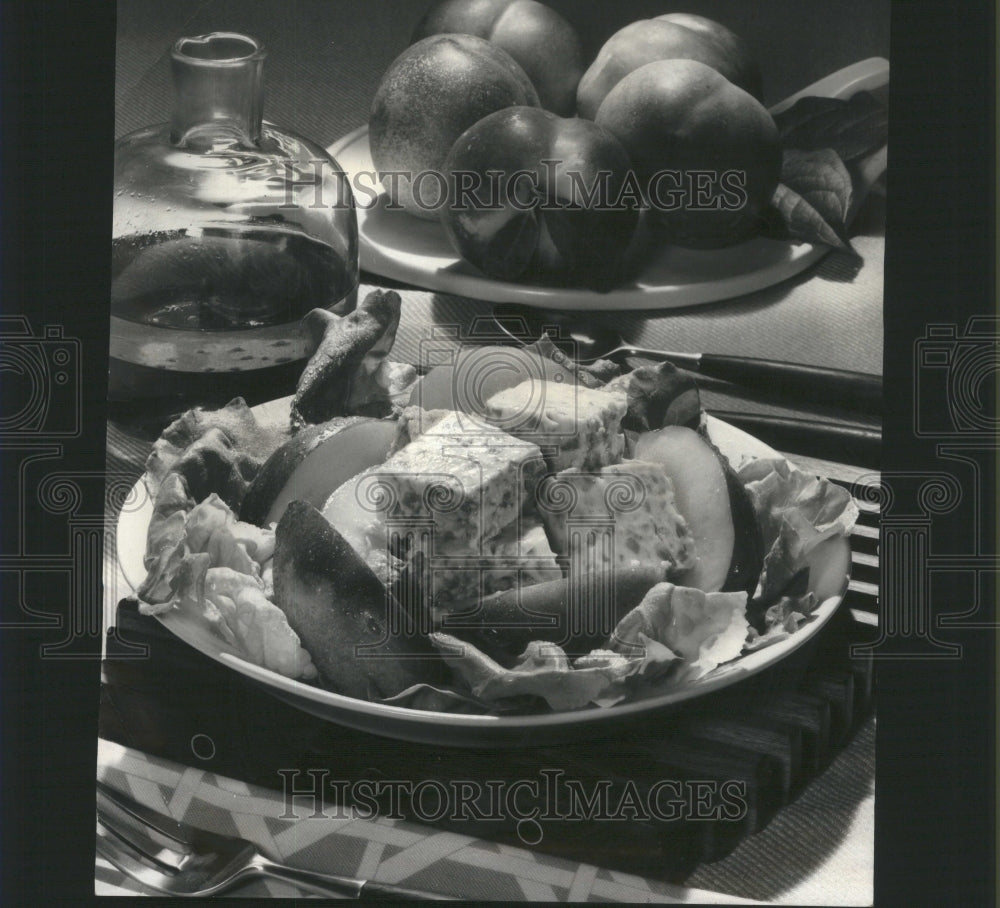 1972 Main Dish Salad With Nectarine Slices - Historic Images