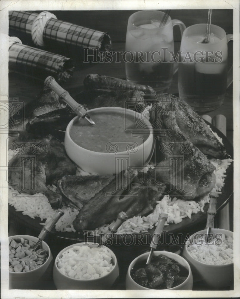 1968, Barbecued Duckling Malayan Curry Sauce - RRU14103 - Historic Images