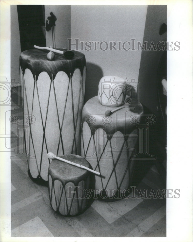 1986 Press Photo Taos drumers are quality hand-made art - Historic Images