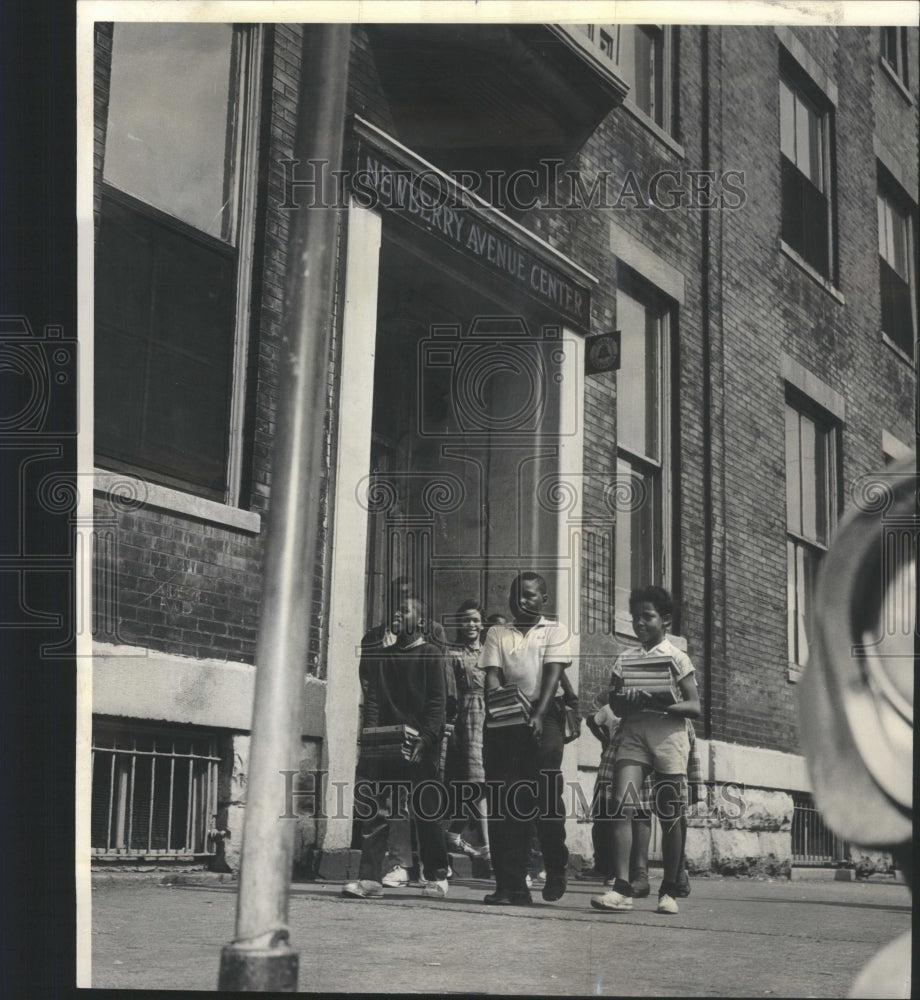 1964, Library Newberry Center Kids Carrying - RRU14461 - Historic Images