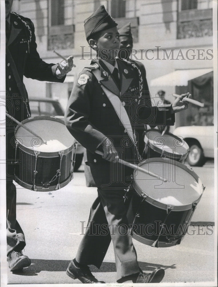 1967 ROTC Parade Drummer Michigan Ave  - Historic Images