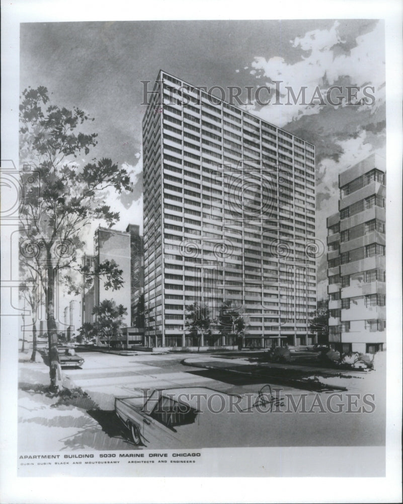 1979 Press Photo Apartment Building Drawing Marine Dr - RRU14969 - Historic Images