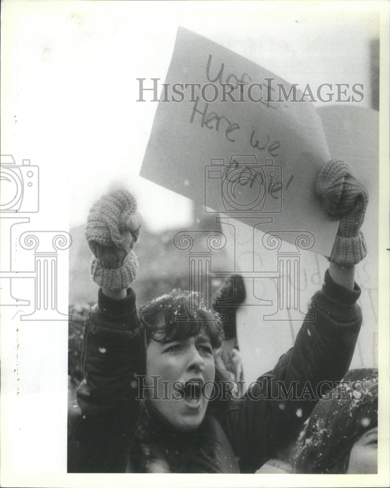 1982, Northwestern Student Rally Strike Riot - RRU15105 - Historic Images