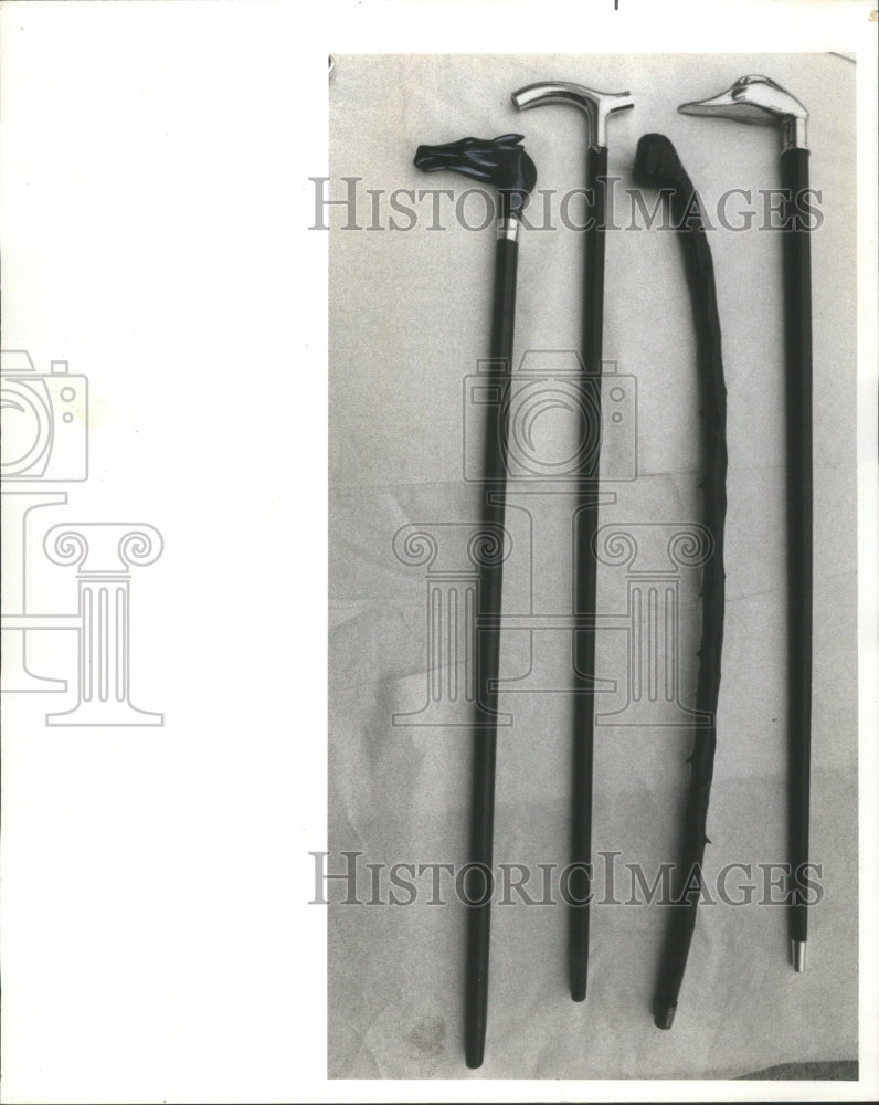 1977 Canes Walking Sticks Marshall London  - Historic Images