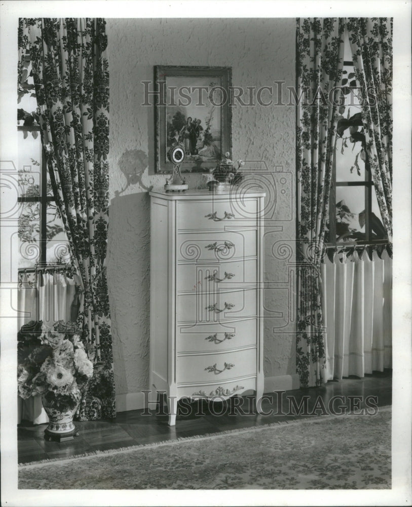 1965 Slim Chest French Provincial Antique - Historic Images