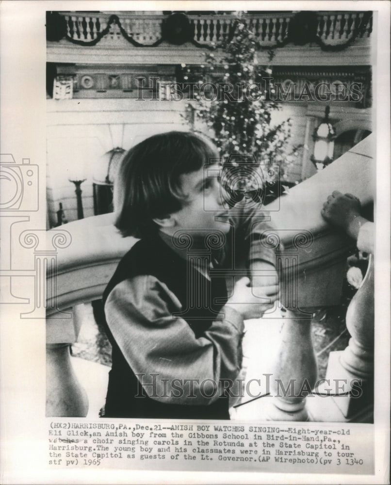 1965, Amish Boy Watches Singing Eli Glick - RRU16867 - Historic Images