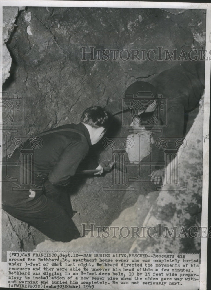 1949 Press Photo Man Buried Alive, Rescued - RRU16965 - Historic Images