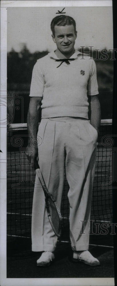 1934 Press Photo Gregory Mangin Tennis Player - RRU18087 - Historic Images