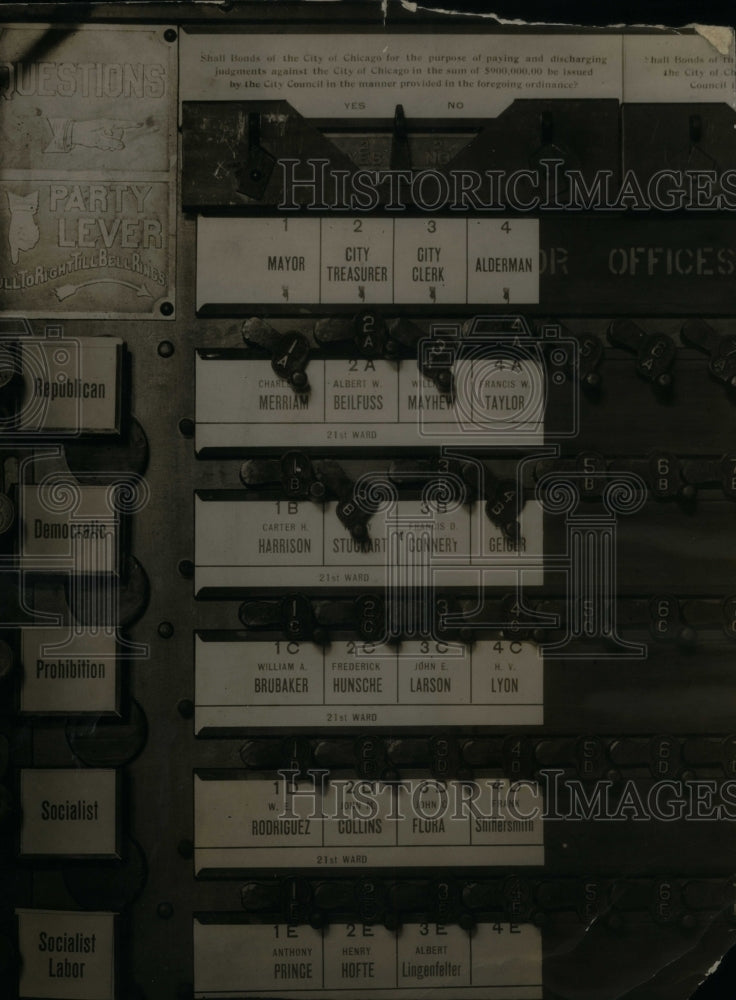 1960, Carter Harrison Merriam Voting Machine - RRU18353 - Historic Images