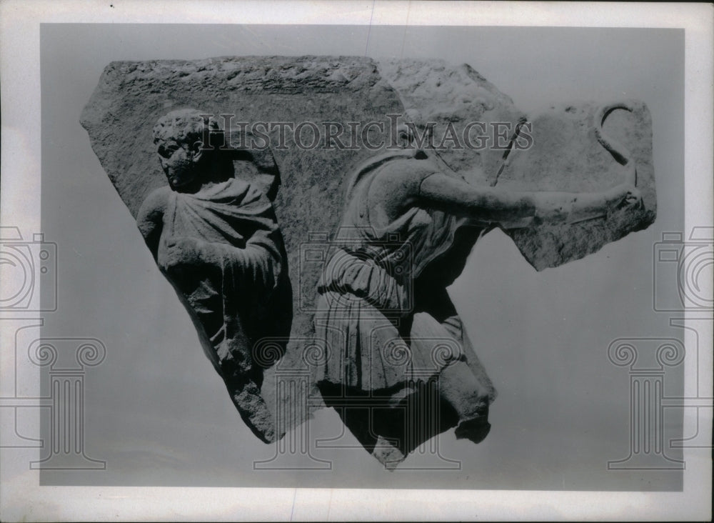 1954 Press Photo Statue Fragment Mercury Artemis - Historic Images