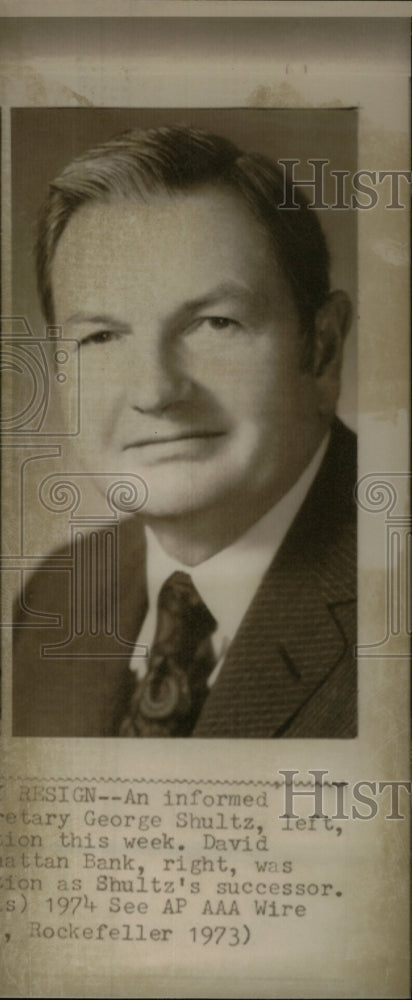 1974 Closeup caption of David Rockefeller - Historic Images