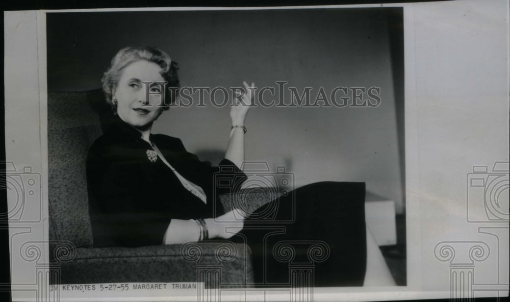 1955 Press Photo Margaret Truman NBC Monitor Travel - RRU20845 - Historic Images