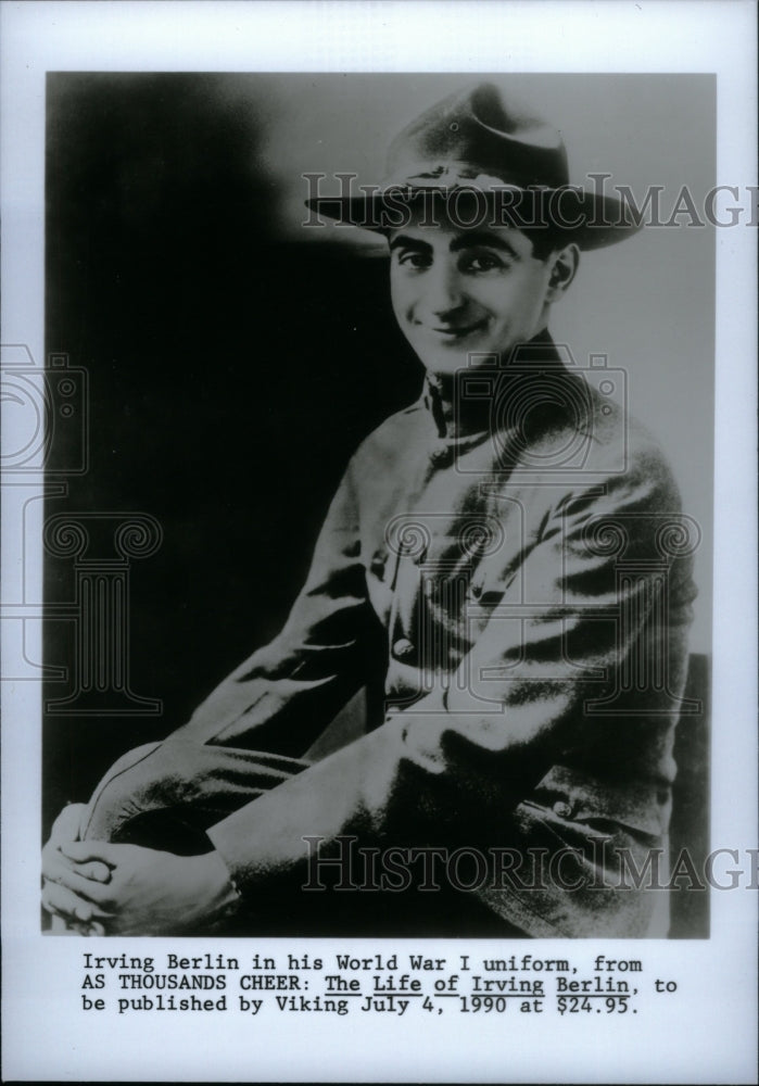 1990 Press Photo Irving Berlin World War I uniform - Historic Images