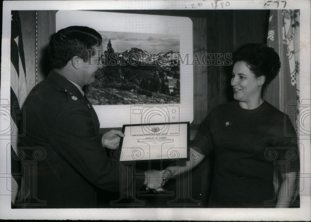 1973, Shirley Combs received certificate. - RRU23233 - Historic Images