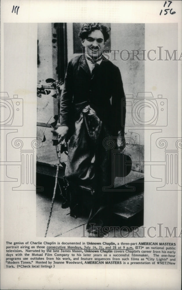 1988 Press Photo Charlie Chaplin America Master Public - RRU24901 - Historic Images