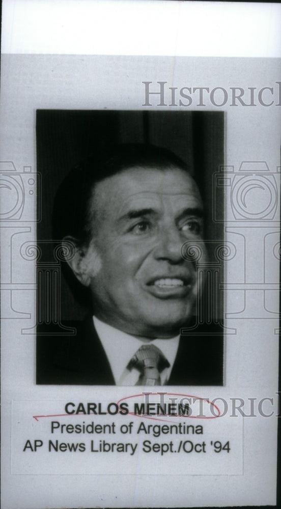 1994 Carlos Menem President Argentina - Historic Images