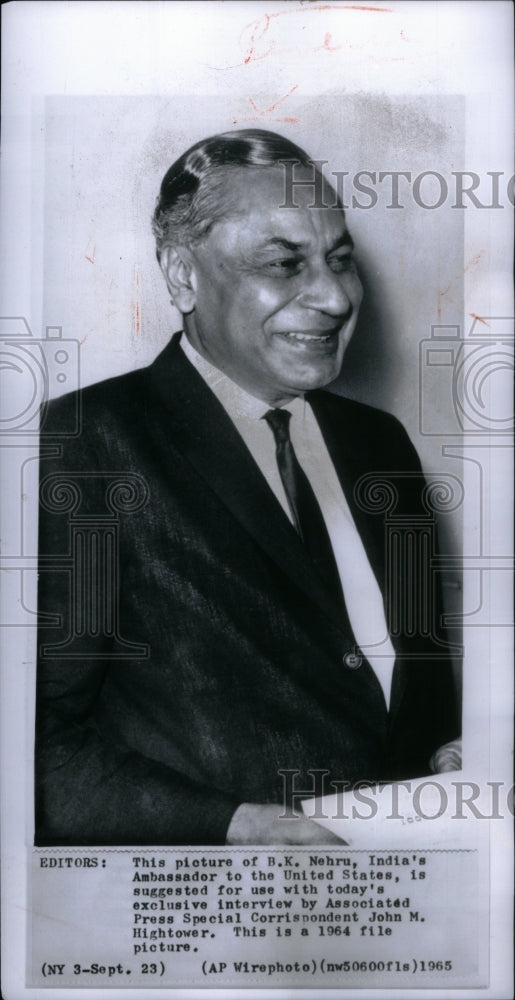 1965 India&#39;s Ambassador To US B.K. Nehru - Historic Images