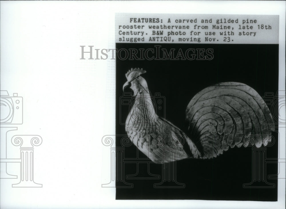 1993, Features Gilded Pine Roosters Maine - RRU32341 - Historic Images