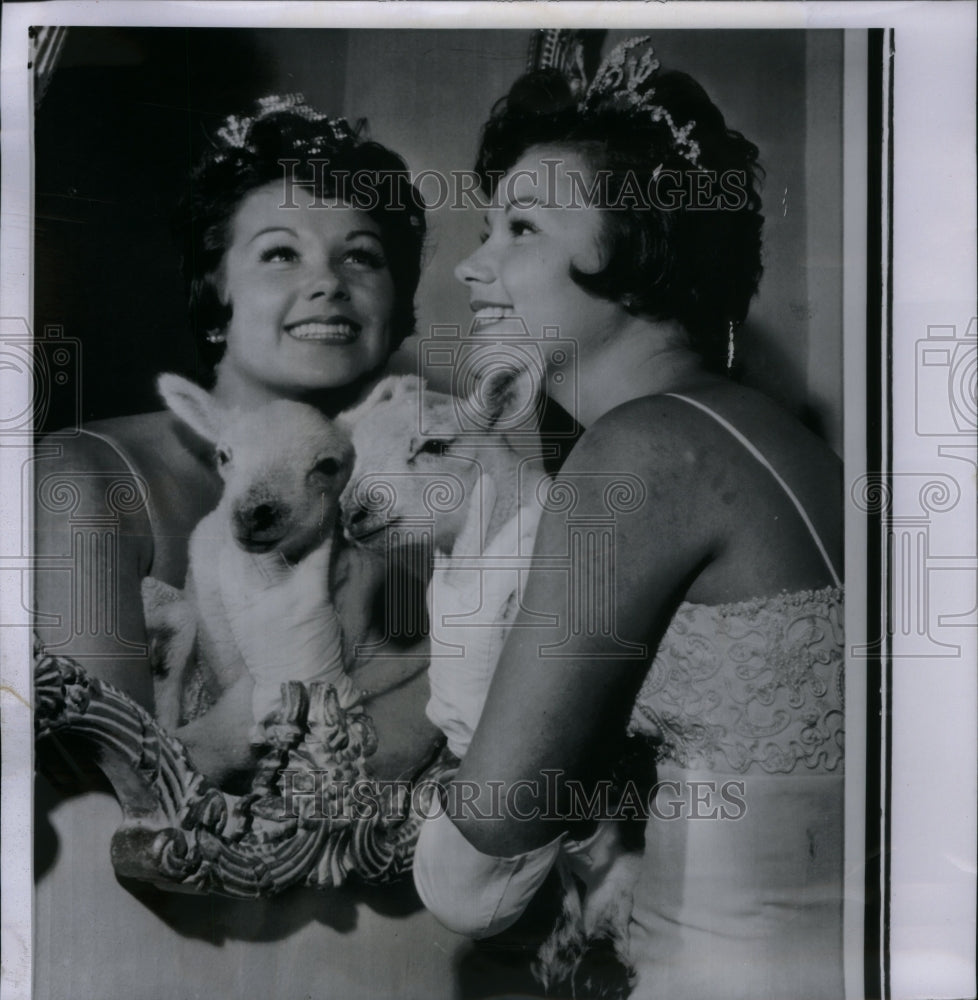 1963 Cherl Slikker Miss Wool America lamb - Historic Images