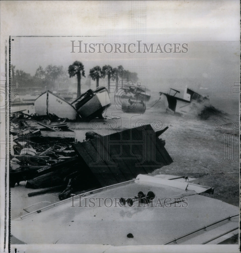 1961, Houston Yacht Club pier Hurricane Carl - RRU33495 - Historic Images