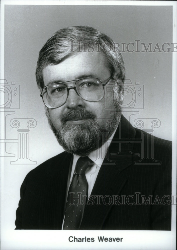 1987 Press Photo Charles S. Weaver president Denham - Historic Images