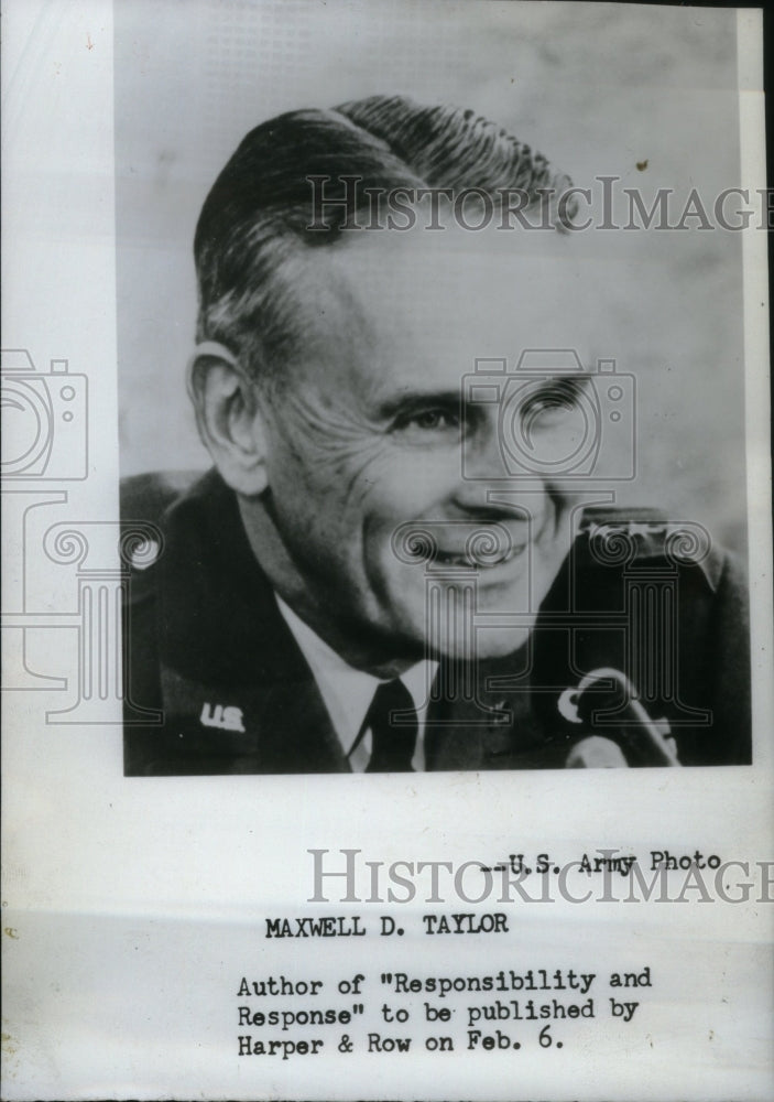 1967 Press Photo Maxwell D Taylor United States Army - Historic Images