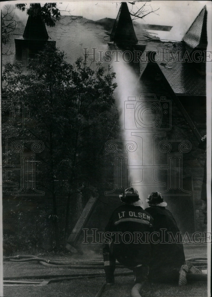 1969 Fire Lake Forest College Old North Gym - Historic Images