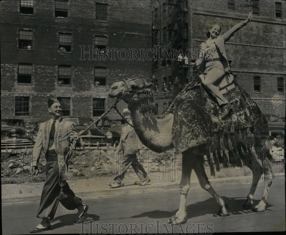 1949 Virginia Marmaduke Rides Camel &quot;Dana&quot; - Historic Images