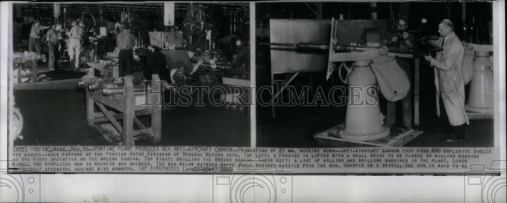 1941 Pontiac Plant Produces Machine Guns - Historic Images