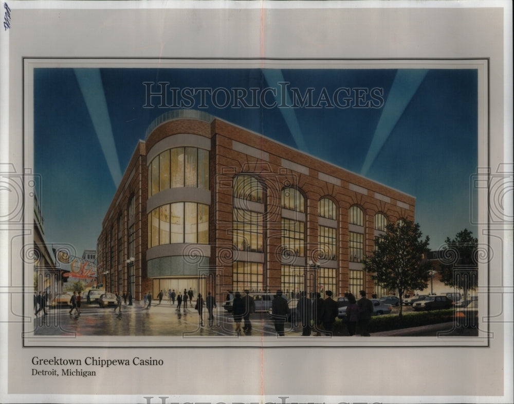 Press Photo Drawing Greektown Chippewa Casino Detroit