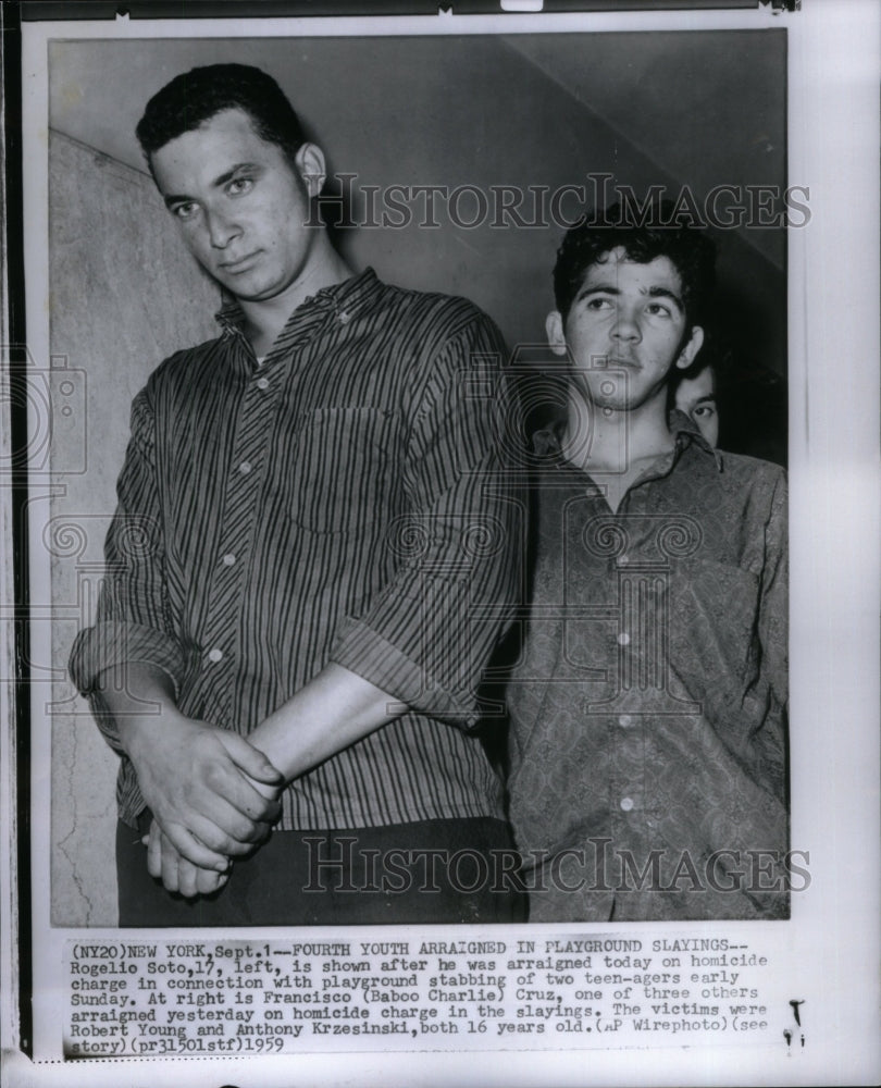 1959 Press Photo Teenagers Arrested On Murder Charge - RRU36001 - Historic Images