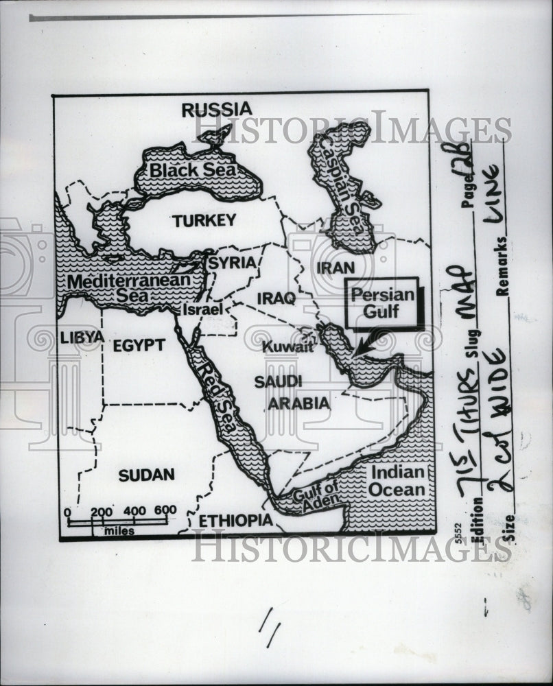1973 War/Middle East/Map - Historic Images